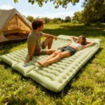 2-Person Inflatable Camping Mat – Compact Pad with Built-In Foot Pump for Travel & Outdoors