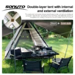 245x245x190cm Instant Pop-Up Pyramid Tent – 5-8 Person Waterproof Camping & Beach Shelter - Image 6