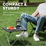 Ultralight Folding Camping Side Table – Compact Portable Table for Hiking, Beach & Outdoor Cooking (Black) - Image 2