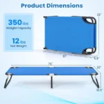 2-Pack Folding Camping Cot for Adults – Heavy-Duty Portable Sleeping Bed with 600D Oxford Fabric - Image 3