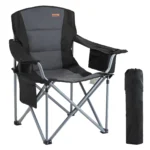 SucceBuy Folding Camping Chair – Padded Adult Chair with Quad Lumbar Support & Side Pockets