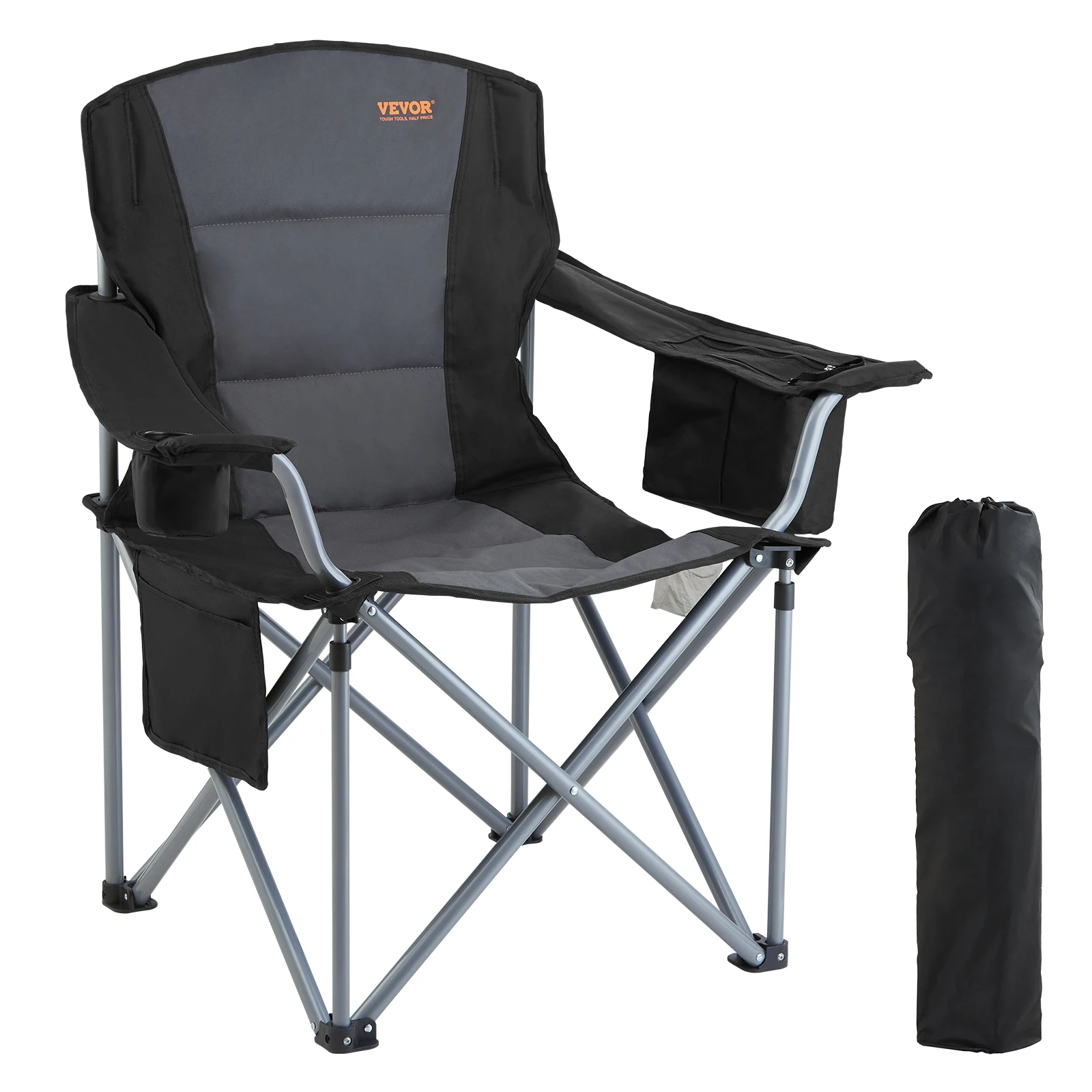 kf-S1f4b00bfad0d42059f74f24c4520793cl SucceBuy Folding Camping Chair – Padded Adult Chair with Quad Lumbar Support & Side Pockets - Image 1