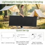 Ultralight Portable Camping Cot – Foldable Bed with Aluminum Frame, Side Pocket & Carry Bag  Optimized Description - Image 5