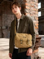 WW2 US Army M1936 Canvas Messenger Bag – Vintage Tactical Musette Satchel & Crossbody Haversack - Image 6