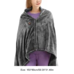 USB Rechargeable Heated Shawl – Fleece Warming Wrap with 3 Heat Settings - Image 6