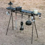 Folding Camping Hanging Rack – Triangle Storage Shelf for Cookware & Gear