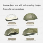 Naturehike Mongar Pro 1-3 Person Ultralight Tent – Waterproof 3-Season Backpacking Shelter with Canopy - Image 5