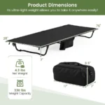 Ultralight Portable Camping Cot – Foldable Bed with Aluminum Frame, Side Pocket & Carry Bag  Optimized Description - Image 4