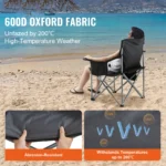 SucceBuy Folding Camping Chair – Padded Adult Chair with Quad Lumbar Support & Side Pockets - Image 6