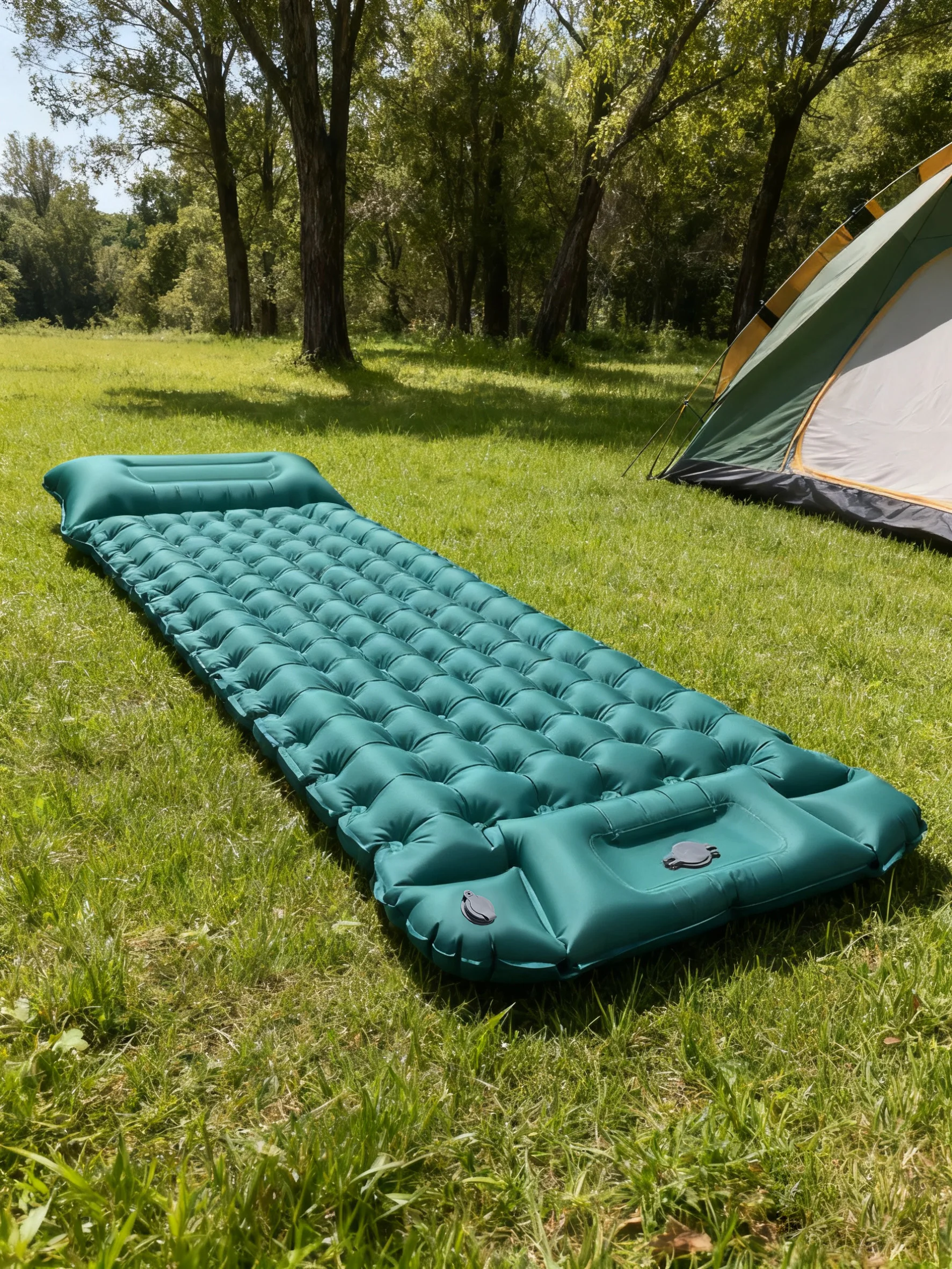 kf-S7000d93afe39483bb914dfe745e3b73bu 10cm Thick Inflatable Camping Mattress – Insulated Winter Sleeping Pad for Outdoor Adventures - Image 1