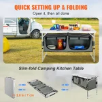 SucceBuy Quick-Setup Folding Camping Table – Portable MDF Table for Outdoor Picnics, BBQ & RV - Image 2