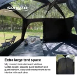 8-12 Person Family Camping Tent – Instant Pop-Up with Mosquito Net & Sun Roof - Image 6
