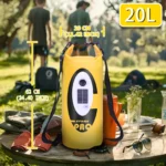 ZTARX 20L Waterproof Dry Bag – Roll-Top Floating Sack with Solar Charger, Bluetooth Speaker & LED Light - Image 5