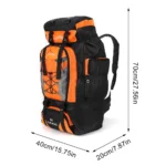 80L Mountaineering Backpack Large Capacity Travel Backpack Adjustable Strap Mountain Climbing Rucksack for Outdoor Sports - Image 6