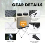 Ultralight Folding Camping Side Table – Compact Portable Table for Hiking, Beach & Outdoor Cooking (Black) - Image 6