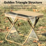Outdoor Folding Chair with Integrated Mesh Storage – Lightweight Portable Stool for Camping, Picnic & Hiking - Image 3
