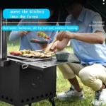 Outdoor Portable Camping Wood Stove Picnic Cook Folding Heating Wood Burning - Image 3