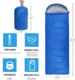 Envelope-Style Sleeping Bag with Cap – Adult Camping Bag 5–20°C, 210×75cm - Image 2