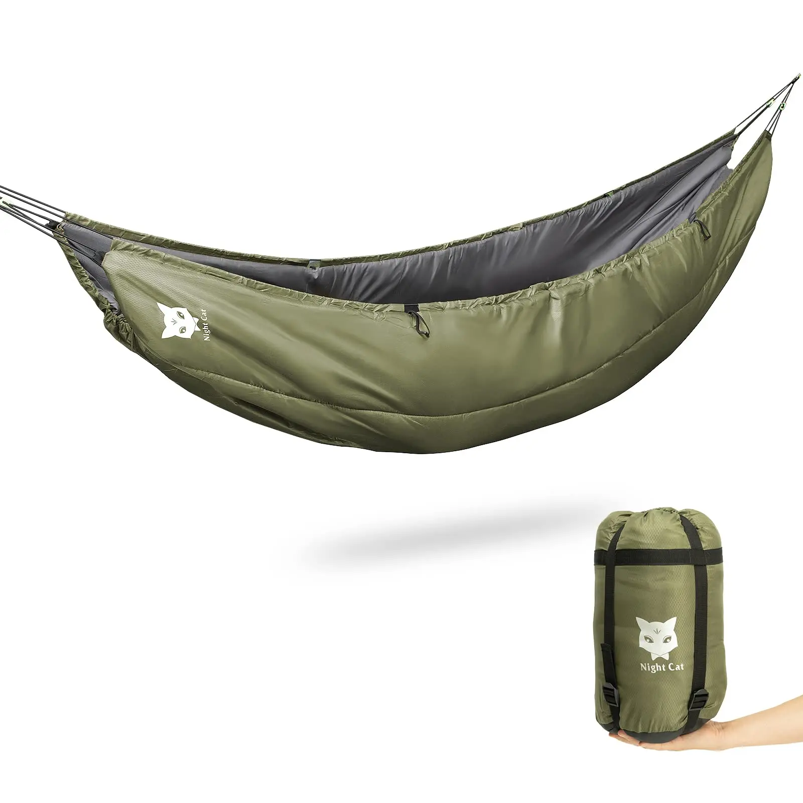 kf-Sb2199ba6bff345ce9617365fee8cfd12G Night Cat Hammock Underquilt Sleeping Bag – Lightweight Insulated 4-Season Under Blanket 5–20°C - Image 1