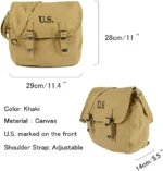 WW2 US Army M1936 Canvas Messenger Bag – Vintage Tactical Musette Satchel & Crossbody Haversack - Image 4