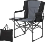 Oversized Director’s Camping Chair – Heavy-Duty Folding Chair for Adults with Side Table, 400 lb Capacity - Image 3