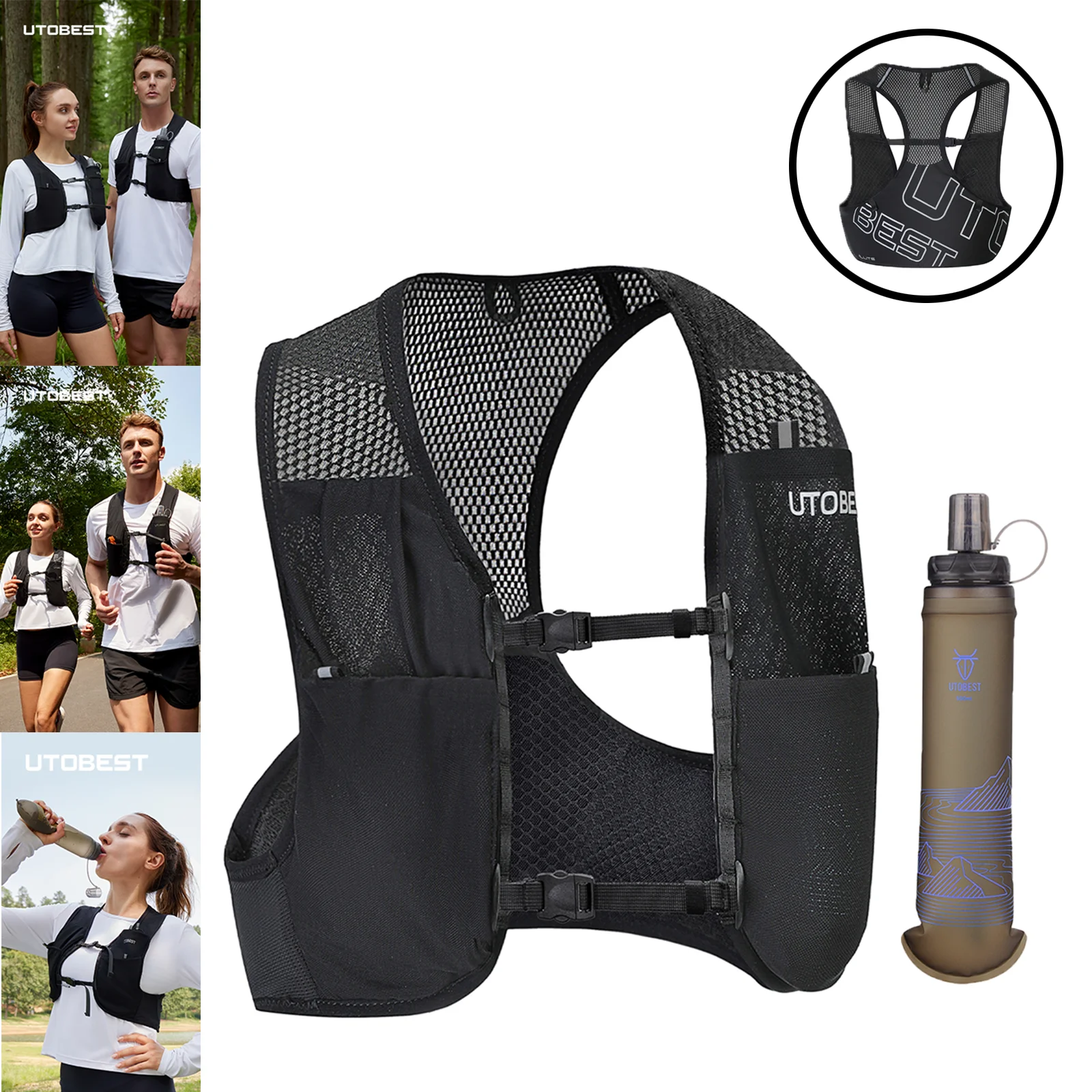 kf-Sbd9971a155974e8e861fe49a4c36a743h UTOBEST 2-Pack 3L Outdoor Hydration Vest – Includes 500ML TPU Water Bottle. - Image 1