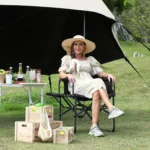 Oversized Director’s Camping Chair – Heavy-Duty Folding Chair for Adults with Side Table, 400 lb Capacity