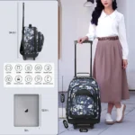 20-Inch Rolling Backpack for Adults – Large Capacity Wheeled Laptop Bag & Trolley Suitcase - Image 5