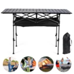 Adjustable Folding Camping Table – Ultralight Roll-Up Table for Picnic, Beach, BBQ & Outdoor Trips
