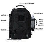 LQARMY 60L Military Tactical Backpack – Expandable Army Assault Rucksack with MOLLE for Hiking, Travel & 3-Day Outdoor Adventures - Image 3