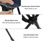 2-Pack Folding Camping Stools – Heavy-Duty Lightweight Tripod Chairs for Adults (Blue) - Image 5