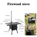 Outdoor Portable Camping Wood Stove Picnic Cook Folding Heating Wood Burning - Image 4