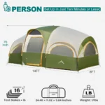 8-Person Family Camping Tent – Waterproof & Windproof Outdoor Shelter with Privacy Divider - Image 2