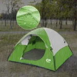 3-Person Waterproof Family Tent – Lightweight Backpacking Shelter with Rainfly- Green - Image 6