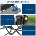 Oversized Director’s Camping Chair – Heavy-Duty Folding Chair for Adults with Side Table, 400 lb Capacity - Image 5