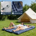 2-Person Inflatable Camping Mat – Compact Pad with Built-In Foot Pump for Travel & Outdoors - Image 3