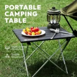 Ultralight Folding Camping Side Table – Compact Portable Table for Hiking, Beach & Outdoor Cooking (Black) - Image 5
