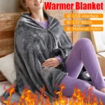 USB Rechargeable Heated Shawl – Fleece Warming Wrap with 3 Heat Settings